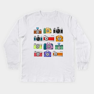 Colorful Camera for camera Nerd Kids Long Sleeve T-Shirt